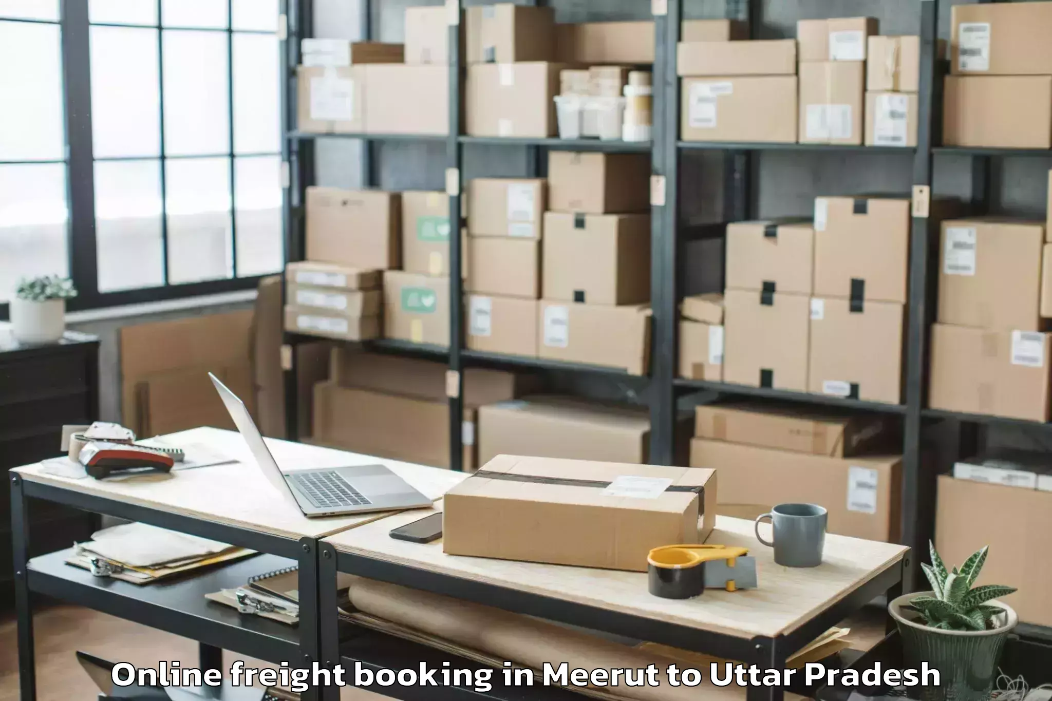 Trusted Meerut to Lalganj Ajhara Online Freight Booking